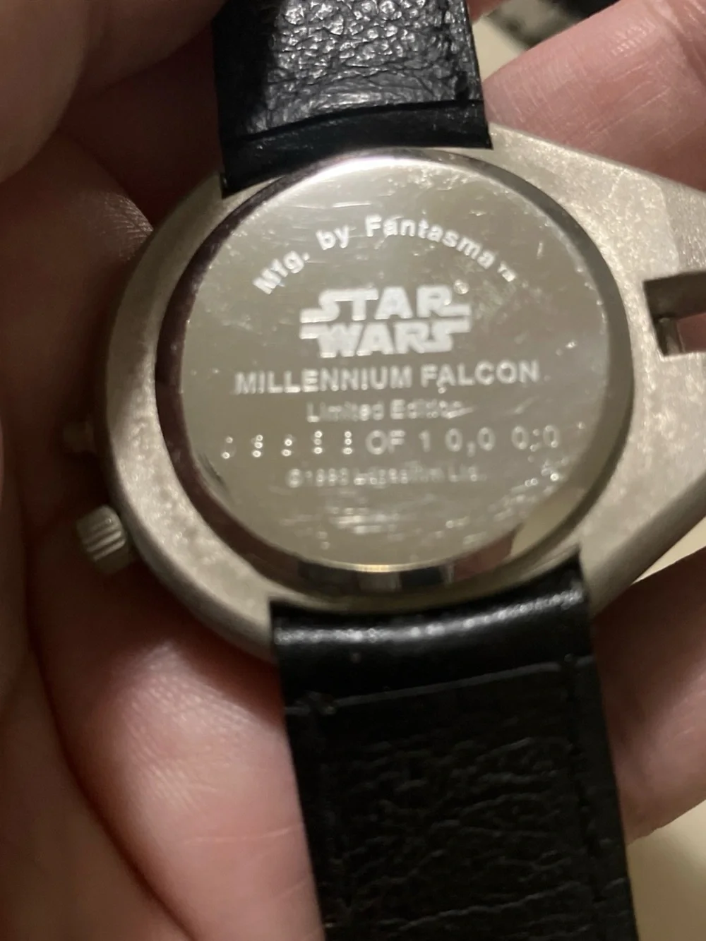 Vintage 1993 Millennium Falcon watch manufactured by Fantasma, 3636/10,000